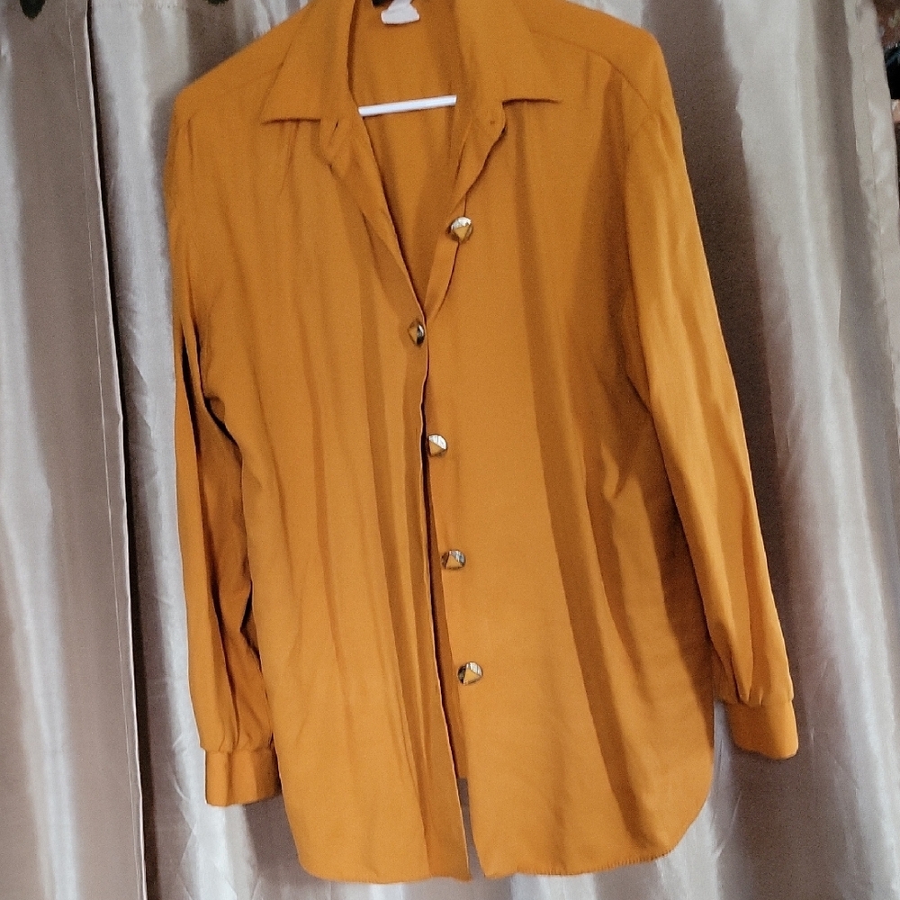 Stylish Mustard Button-Up Shirt